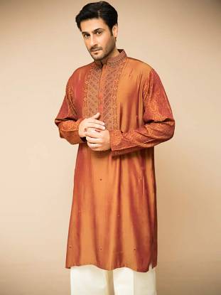 Fascinating Embroidered Groom Kurta Suit Katy Texas TX US Desiginer Kurta Designs