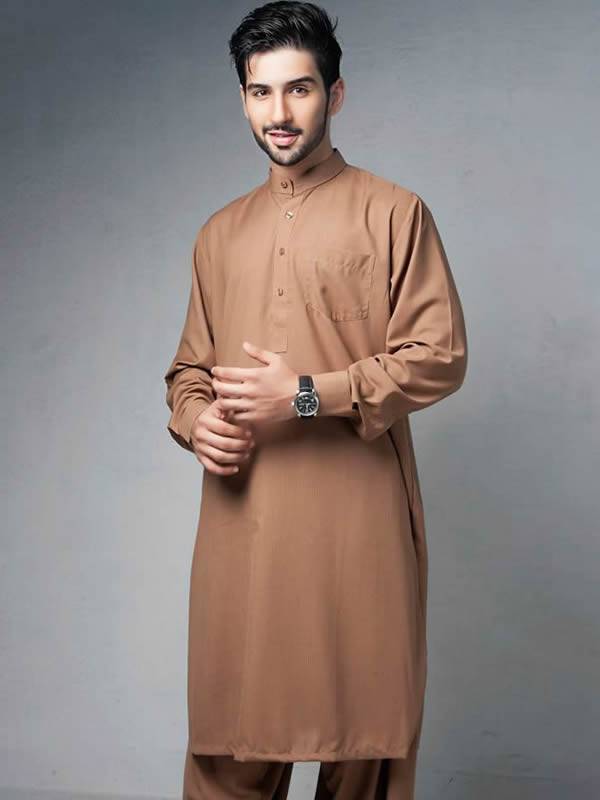 Beauteous Light Brown Shalwar Suits Holland Netherland Kurta Pakistan