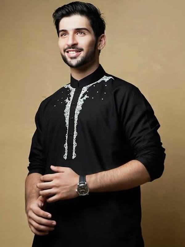 Black Embroidered Kurta Suits for Special and Any Occasion Black Embroidered Designer Men Kurta Suit