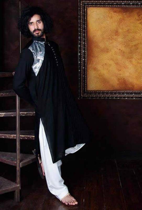 Satrangi Saqib Fancy Black Kurta Collection for Mens Philadelphia Pennsylvannia USA Mens Kurta