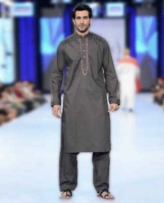 Gray Color Mens Kurta Shalwar Suits Oak Tree Road NY USA Kurta for Mens