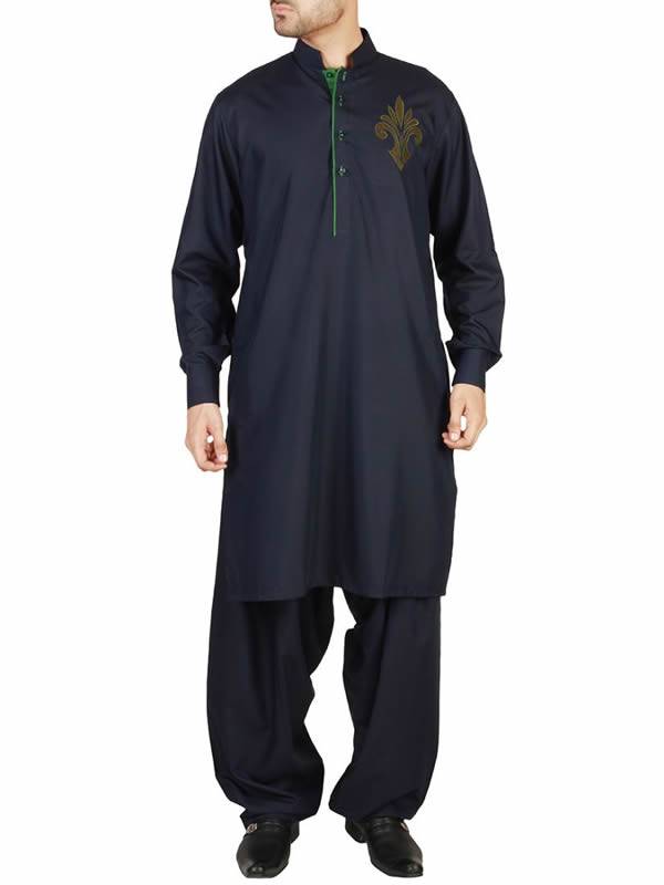 Men's Formal Kurta Oslo Norway Navy Kurta Designs Pakistan India