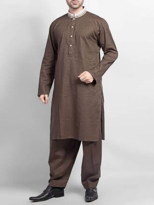 Taupe Color Smart Looing Kurta Shalwar Suits Ilford London UK Occasional Kurta Shalwar Suits