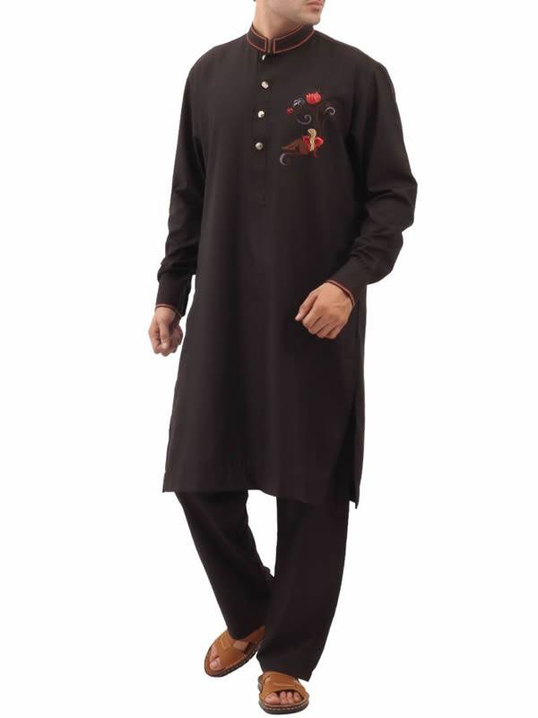 Men's Formal Embroidered Kurta Shalwar Suits Eid Wedding Events Newcastle London UK