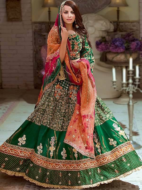 Faux georgette Wedding Lehenga Suit in Sky blue with Embroidered - LS0192