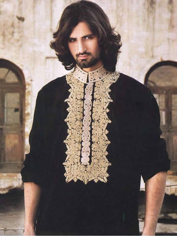 Hand Embroidered Kurta, Bridal Salwar Kameez, Designer Men's Suit, Indian Pakistani Shalwar Kameez