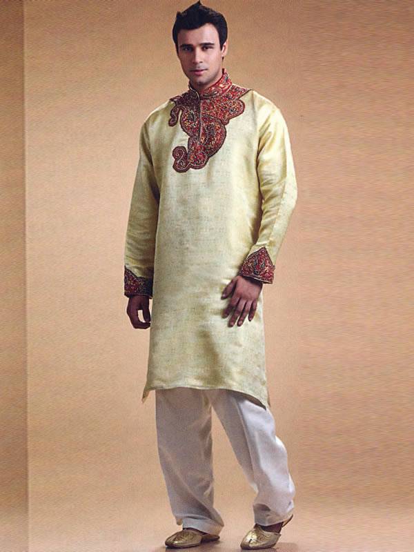 hand embroidered kurta, silk embroidered kurta, kurta sherwani, designer kurta, mens kurta