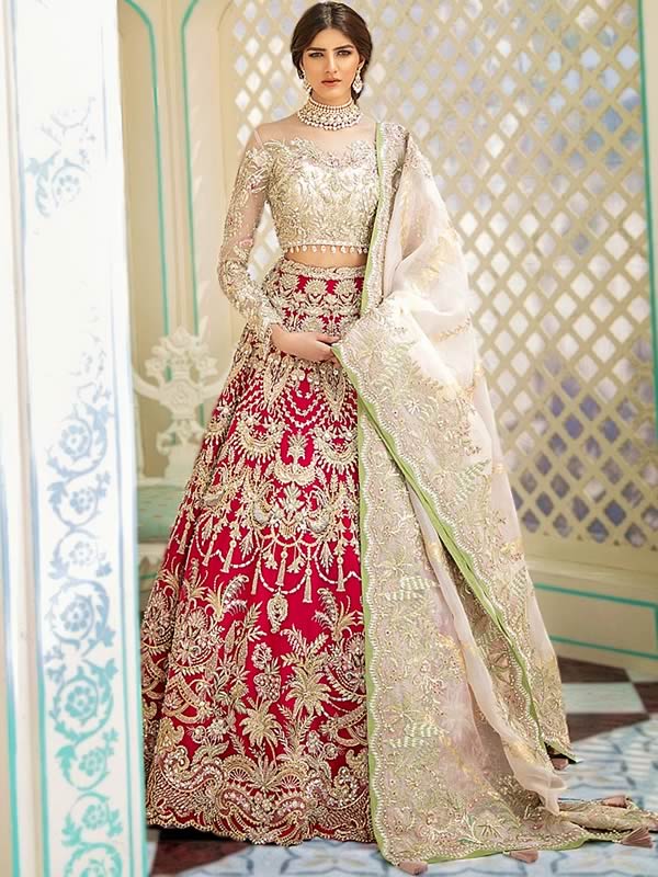 Maroon and gold clearance indian wedding dress