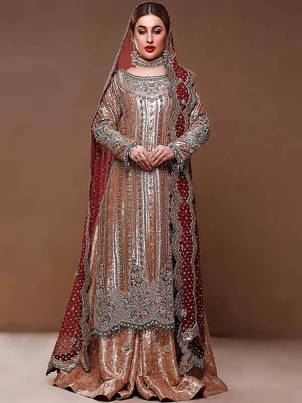 Pakistani Bridal Sharara, Pakistani Bridal Sharara Orlando, Pakistani Bridal Sharara Florida, Pakistani Bridal Sharara USA, Designer Bridal Sharara, Pakistani Wedding Dresses, Sharara for Wedding, Traditional Sharara Suits