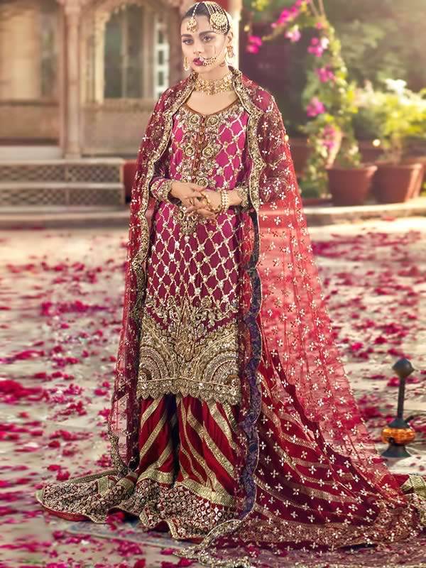 Lucknowi Bridal Gharara, Lucknowi Gharara, Lucknowi Gharara Virginia, Lucknowi Gharara Maryland, Lucknowi Gharara USA, Traditional Lucknowi Gharara, Pakistani Gharara, Designer Gharara, Gharara for Wedding