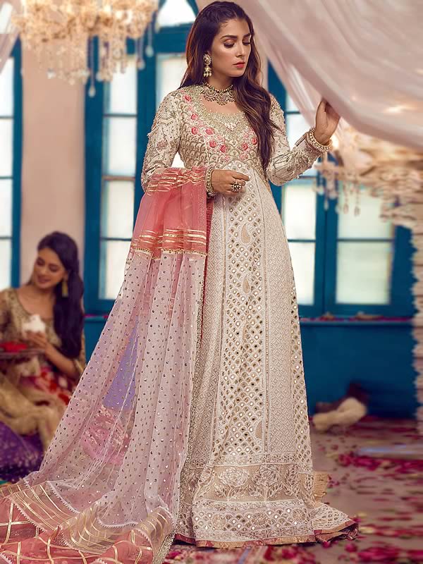 Saffron Yellow Designer Embroidered Wedding Anarkali Suit | Pakistani  dresses casual, Wedding lehenga designs, Anarkali suit