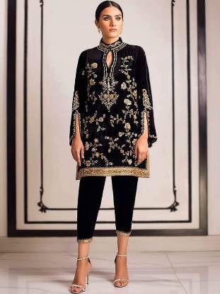 Women Kurta Suits, Black Embellished Kurta Suits, Kurta Suits Huntington Kurta Suits New York, Kurta Suits USA, Designer Kurta Shirt Huntington, Designer Kurta Shirt New York, Designer Kurta Shirt USA, Sania Maskatiya