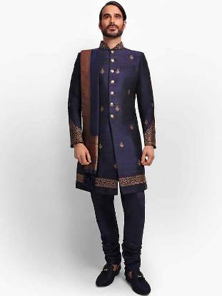 Indo Western Raw Silk Sherwani Philadelphia Pennsylvannia PA USA Indo Western Sherwani		