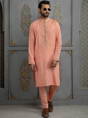 Pakistani Designer Kurta Pajama Jackson Heights New York USA Raw Silk Kurta Shalwar