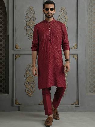 Embroidered Kurta Pajama Suits Santa Clara California USA Indian Designer Kurta Shalwar