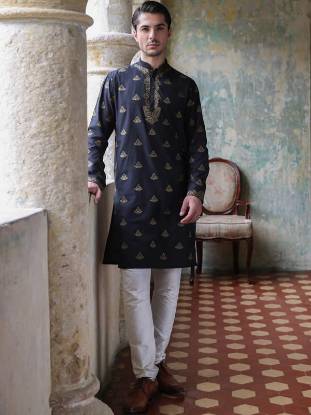 Mens Kurta Pajama for Eid Roslyn New York NY USA Embroidered Kurta for Groom