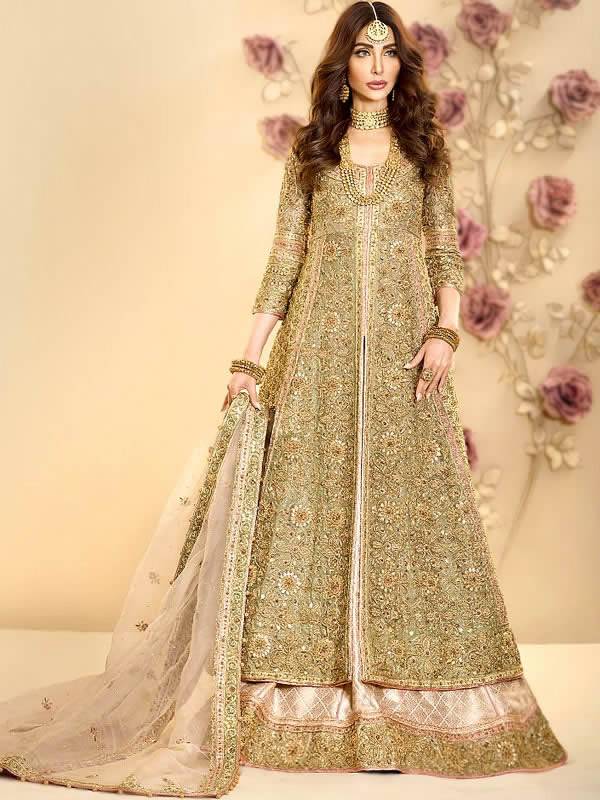 Wedding Pishwas with Lehenga UK USA Canada Pakistani Designer Pishwas