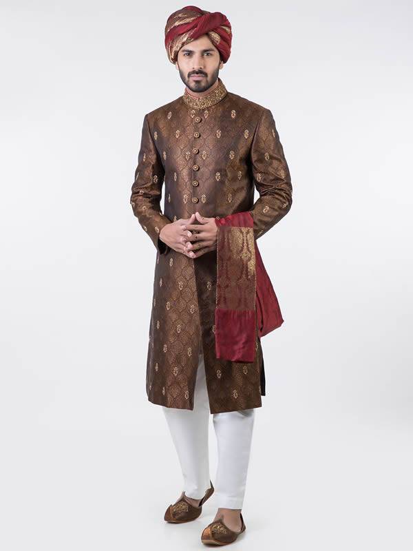 Jamawar Embroidered Sherwani Cheltenham London UK Sherwani Canada