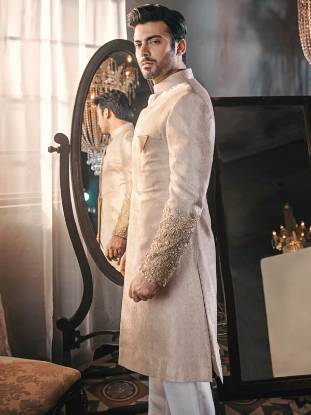 Gorgeous Jamawar Mens Sherwani Riyadh Saudi Arabia Sherwani UK