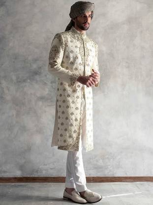 Raw Silk Embroidered Sherwani Rochester New York USA Sherwani Australia