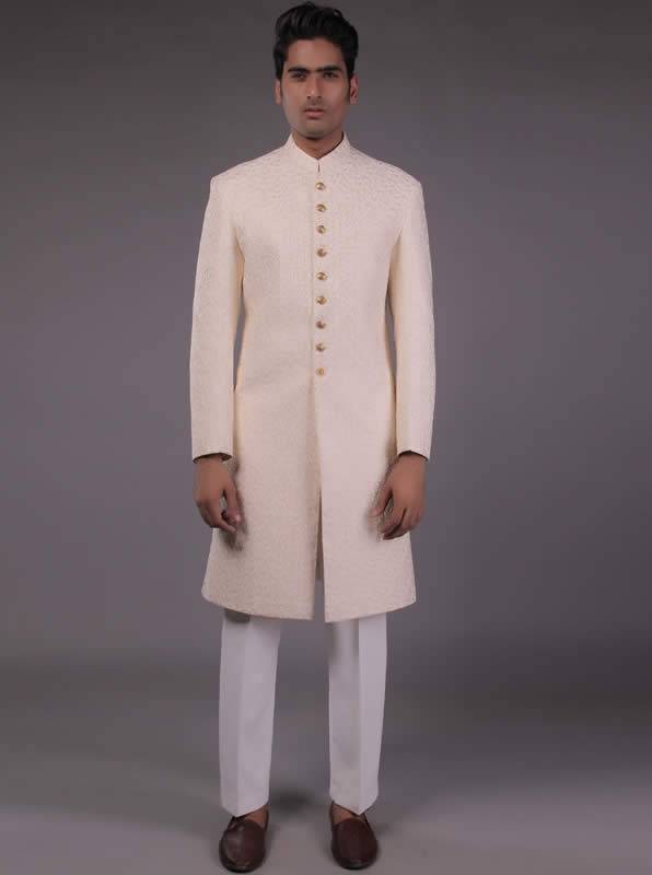 Traditional Jamawar Groom Sherwani Edinburgh London UK Sherwani Suits