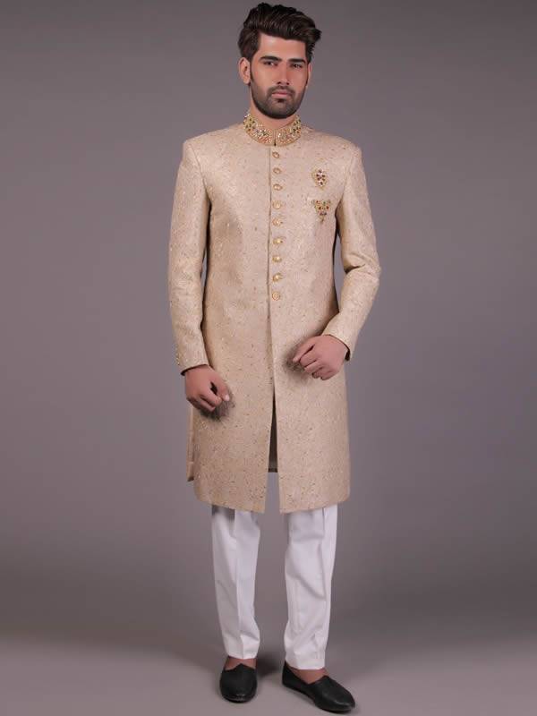 Awesome Jamawar Sherwani Cambridge London UK Traditional Sherwani