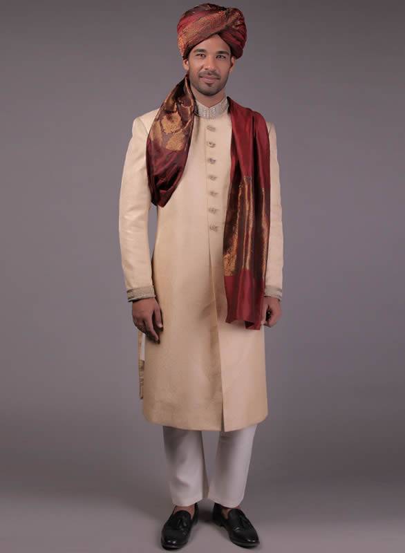 Modern Styles Jamawar Sherwani Al Rayyan Qatar Sherwani UK