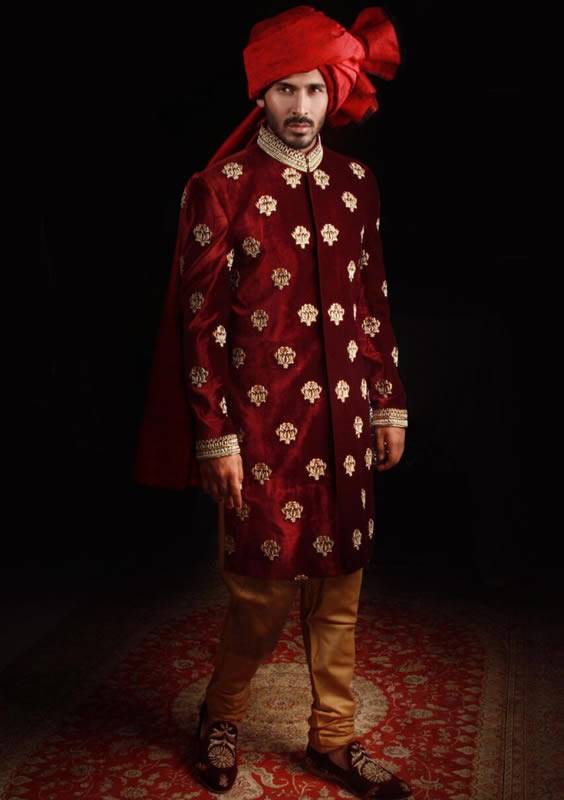 Modern Styles Velvet Sherwani Surrey London UK Traditional Sherwani