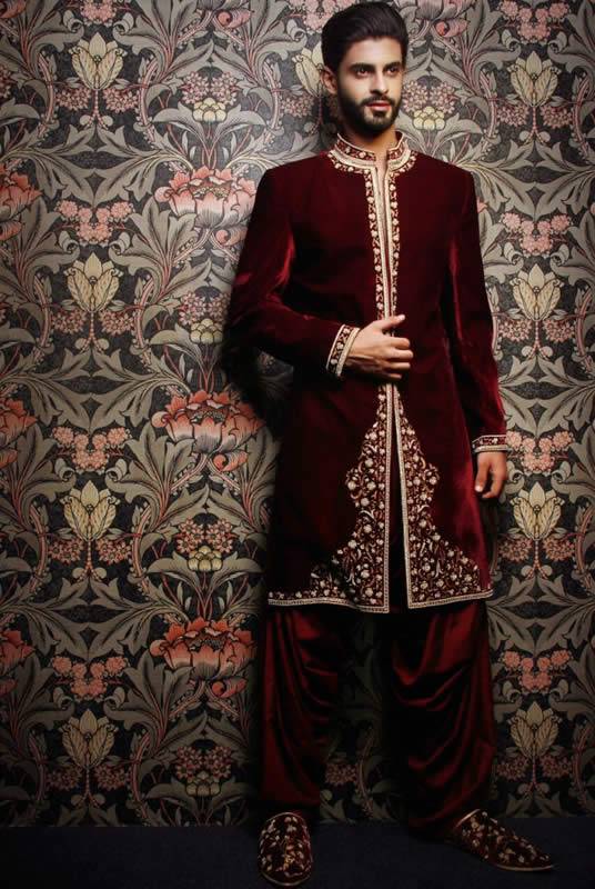 Attractive Velvet Sherwani Scotland Glasgow UK Pakistani Menswear