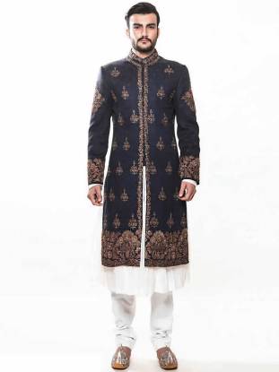 Awesome Jamawar Sherwani Suits Scotland Glasgow UK Embroidered Sherwani