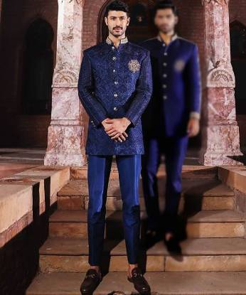 Graceful Mens Sherwani in Jamawar Maryland Baltimore MD Indian Sherwani