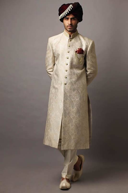 Traditional Jamawar Groom Sherwani Oslo Norway Mens Collection 2018