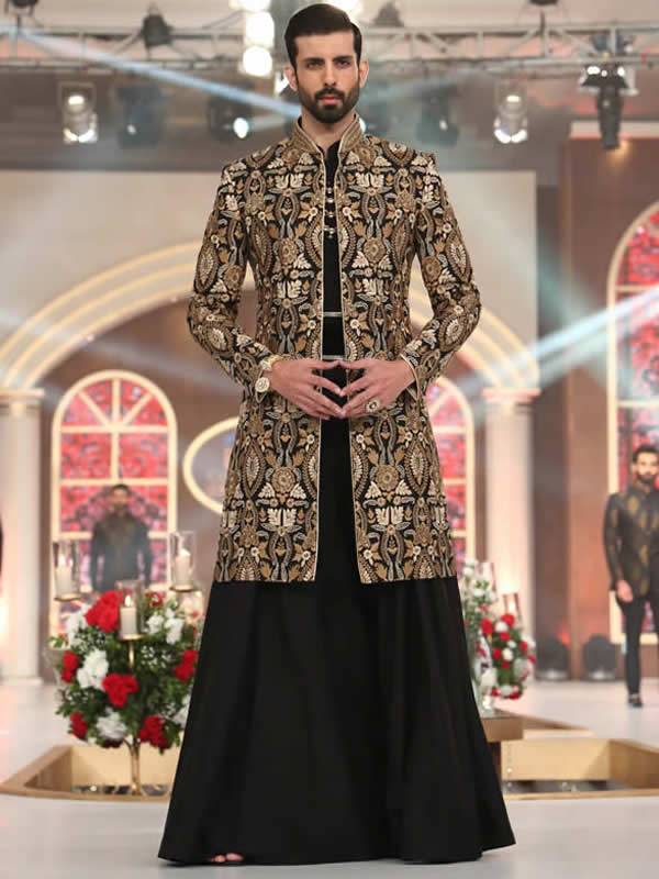 Dazzling Heavy Embroidered Groom Sherwani Los Angeles California Mens Collection 2018