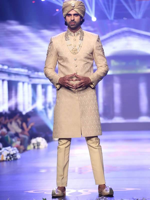 Designer Self Jamawar Sherwani Norcross GA USA Pakistani Designer Sherwani 2018