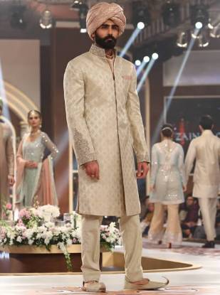 Man Sherwanis Banarasi Jamawar Sherwani for Groom Artesia California CA USA