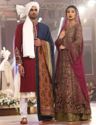 Picture of Maroon Menswear Sherwani for Any Occasion