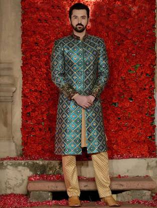 Designer Divani Sherwani Heavy Embroidered Sherani for Mens