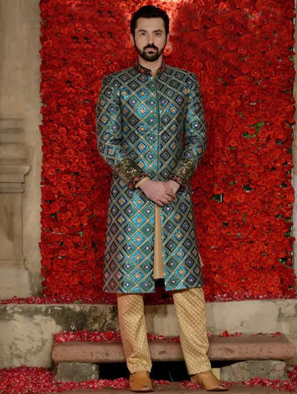 Designer Divani Sherwani Heavy Embroidered Sherani for Mens
