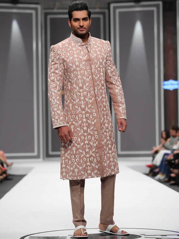 Embroidered Mens Jamawar Sherwanis from Pakistan Embroidered Jamawar Sherwanis