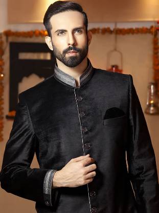 Elegant Raw Silk Sherwani Beverly Hills California CA USA Men Raw Silk Sherwani