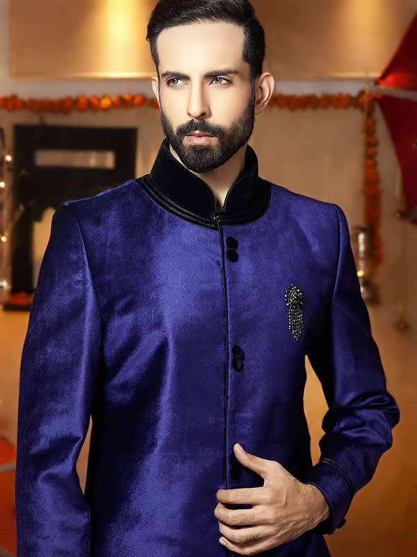 Elegant Menswear Sherwani Bolingbrook Illinois USA Velvet Sherwani Embroidered Sherwanis