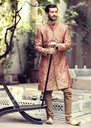 Designer Raw Silk Sherwani Baltimore Maryland USA Sherwani for Groom 2018