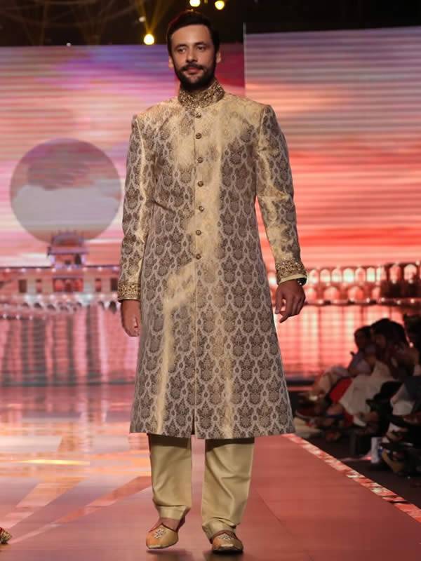 Eleganat Banarasi Jamawar Sherwani Boston Massachusetts US Mens Sherwani