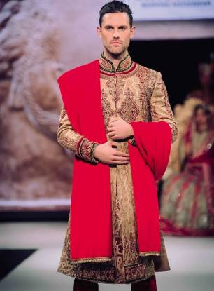 Indian Sherwani Brisbane Australia Smart Looking Mens Jamawar Sherwani India