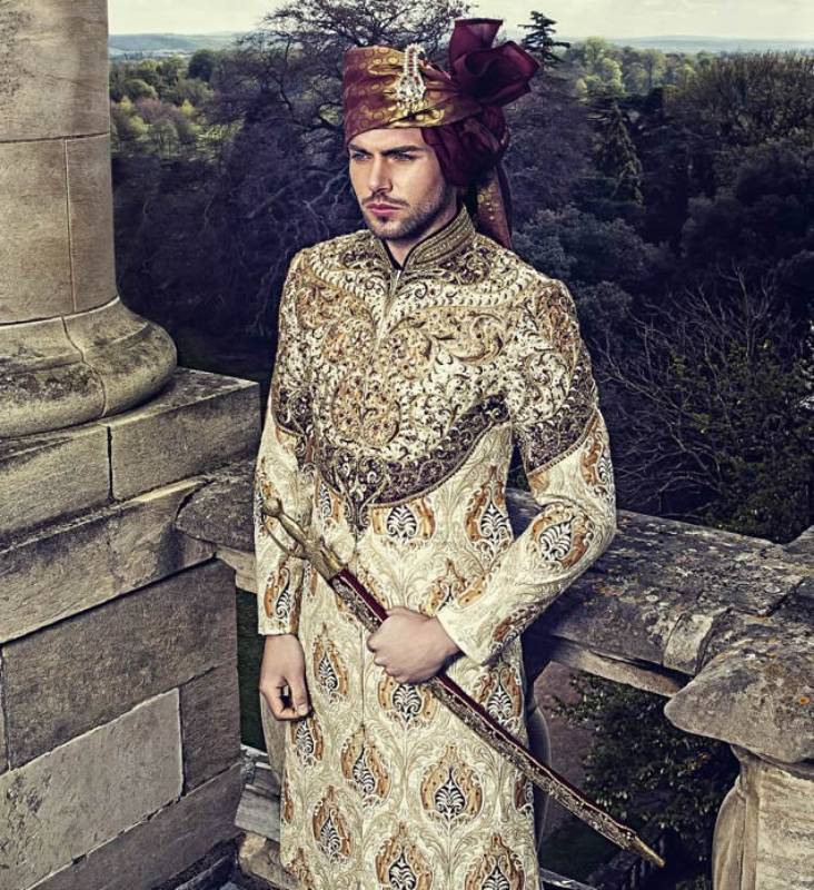 Custom Bespoke Sherwani Glasgow Scotland Men Wedding Sherwani