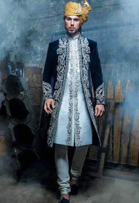 Dazzling Double Layered Sherwani for Groom Oxford UK Groom Sherwanis