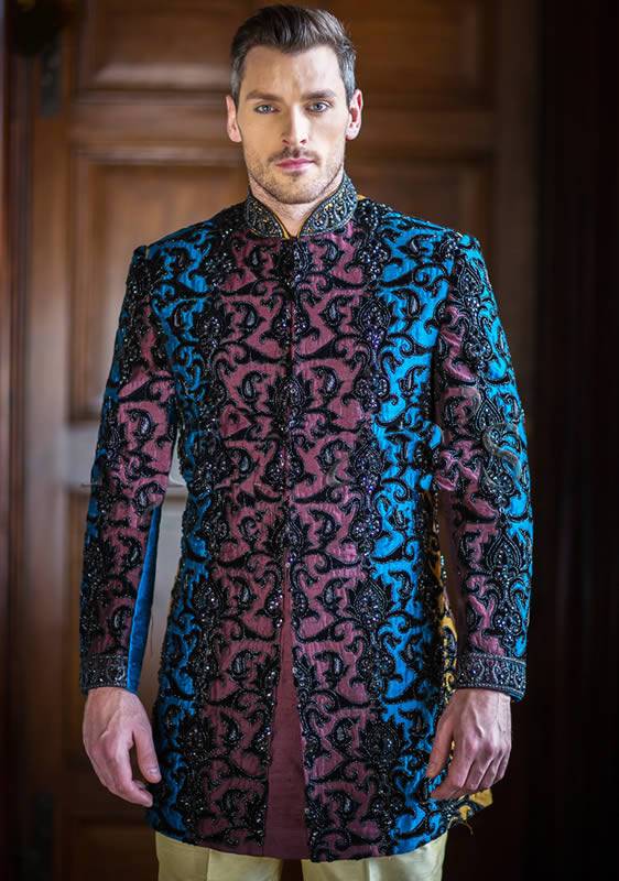 Indo-Western Style Sherwani Sutton Coldfield UK Indo Western Sherwani Collection