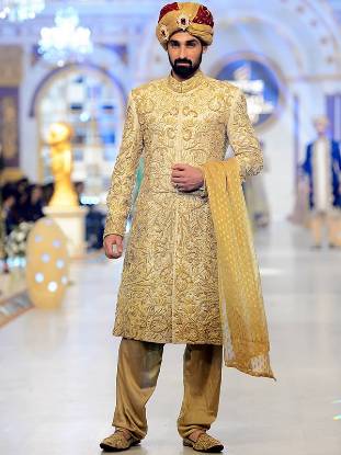 Traditional Jamawar Groom Sherwani Suit Roslyn New York NY US