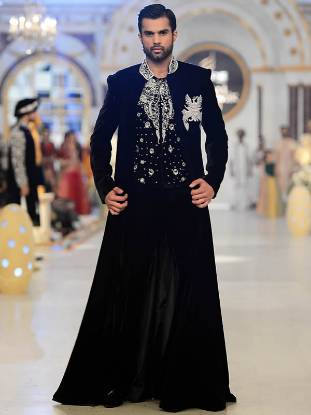 Stylish Black Velvet Sherwani Suit for Wedding Fairfield New Jersey NJ USA