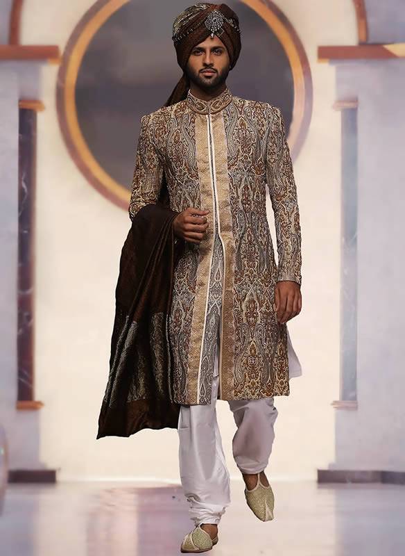 Branded Jamawar Sherwani Suit For Groom Roslyn New York NY US